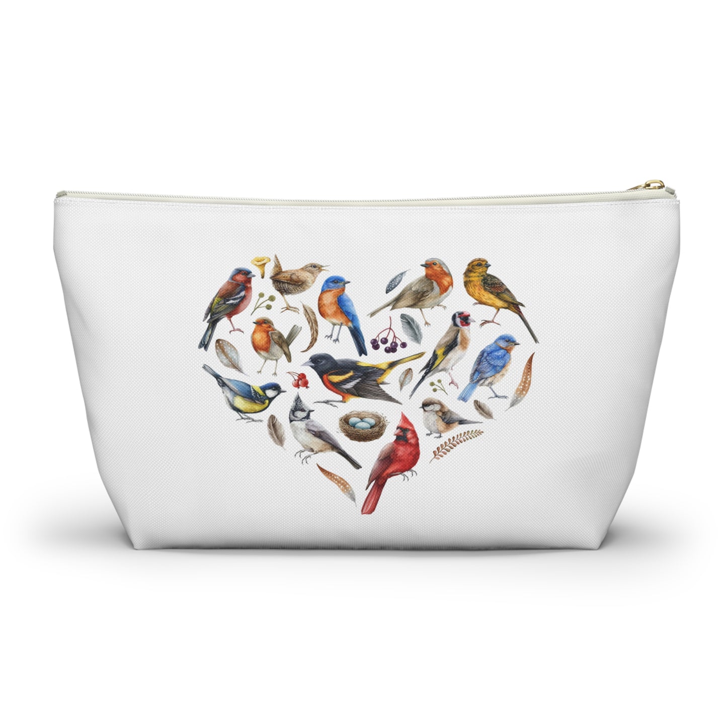 Heart of Birds Accessory Pouch White
