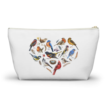 Heart of Birds Accessory Pouch White