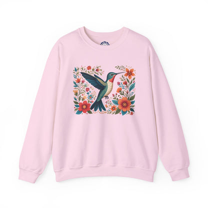 Hummingbird In Bloom Graphic Unisex Crewneck Sweatshirt