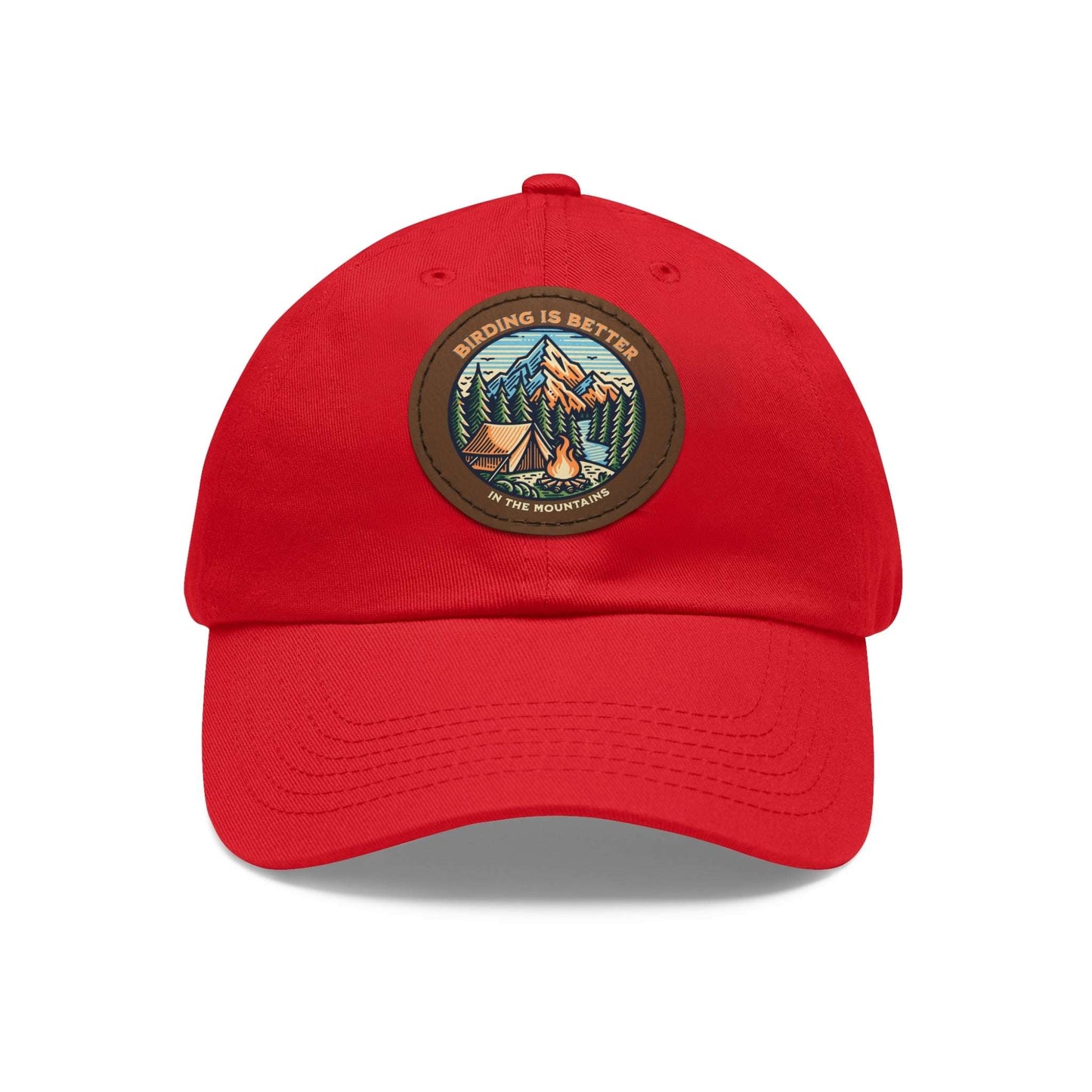 The Nerdy Birder - "Birding is Better in the Mountains" Dad Hat, Leather Patch Cap, Perfect Gift for Dads, Nature Lovers, Casual Style Cap, Summer Accessories