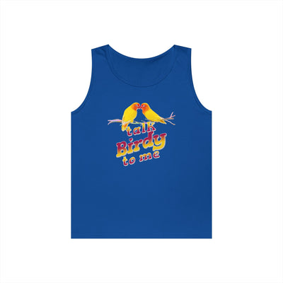 Talk Birdy To Me Tank Top, Gift for Bird Lovers, Unisex Summer Wear, Nature Lover's Apparel, Fun Casual Tank