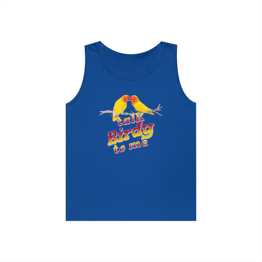 Talk Birdy To Me Tank Top, Gift for Bird Lovers, Unisex Summer Wear, Nature Lover's Apparel, Fun Casual Tank
