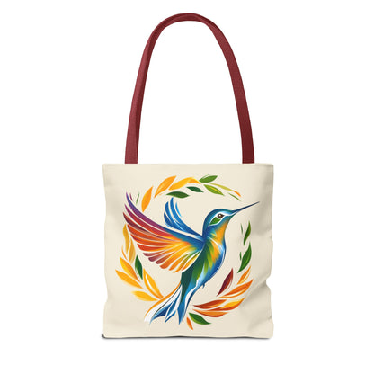 Hummingbird Rainbow Tote Bag - Natural color