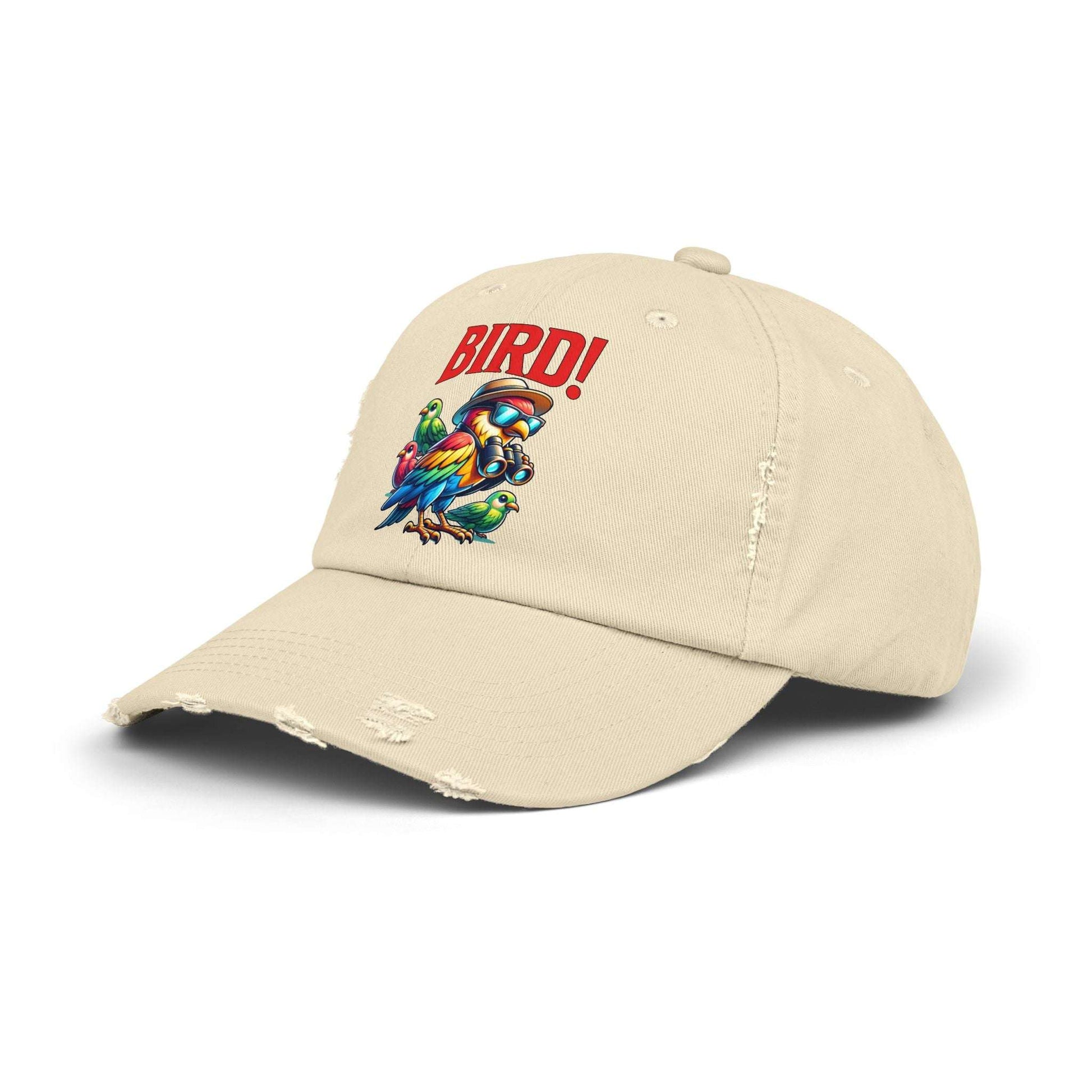 The Nerdy Birder BIRD! Vintage Style Hat - Unisex Distressed Cap