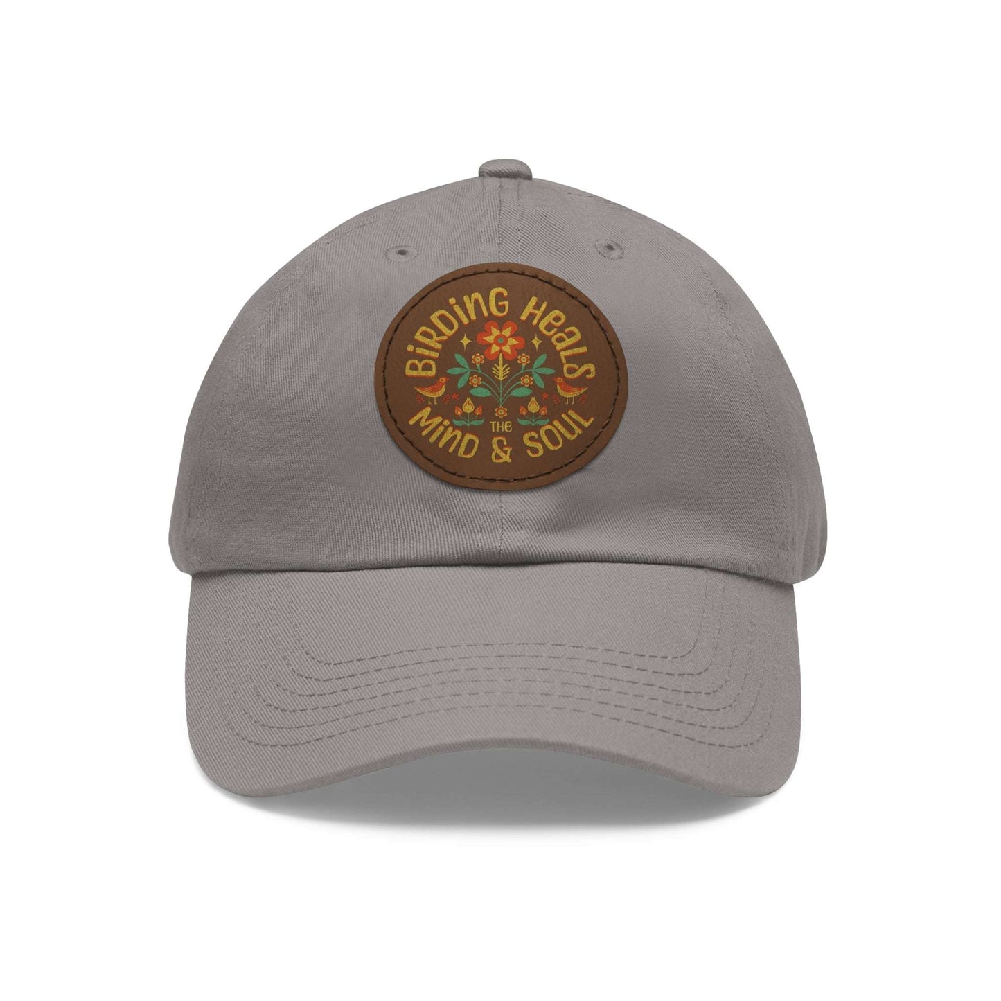 The Nerdy Birder - "Birding Heals the Mind and Soul" Dad Hat, Leather Patch Cap, Perfect Gift for Dads, Nature Lovers, Casual Style Cap, Summer Accessories