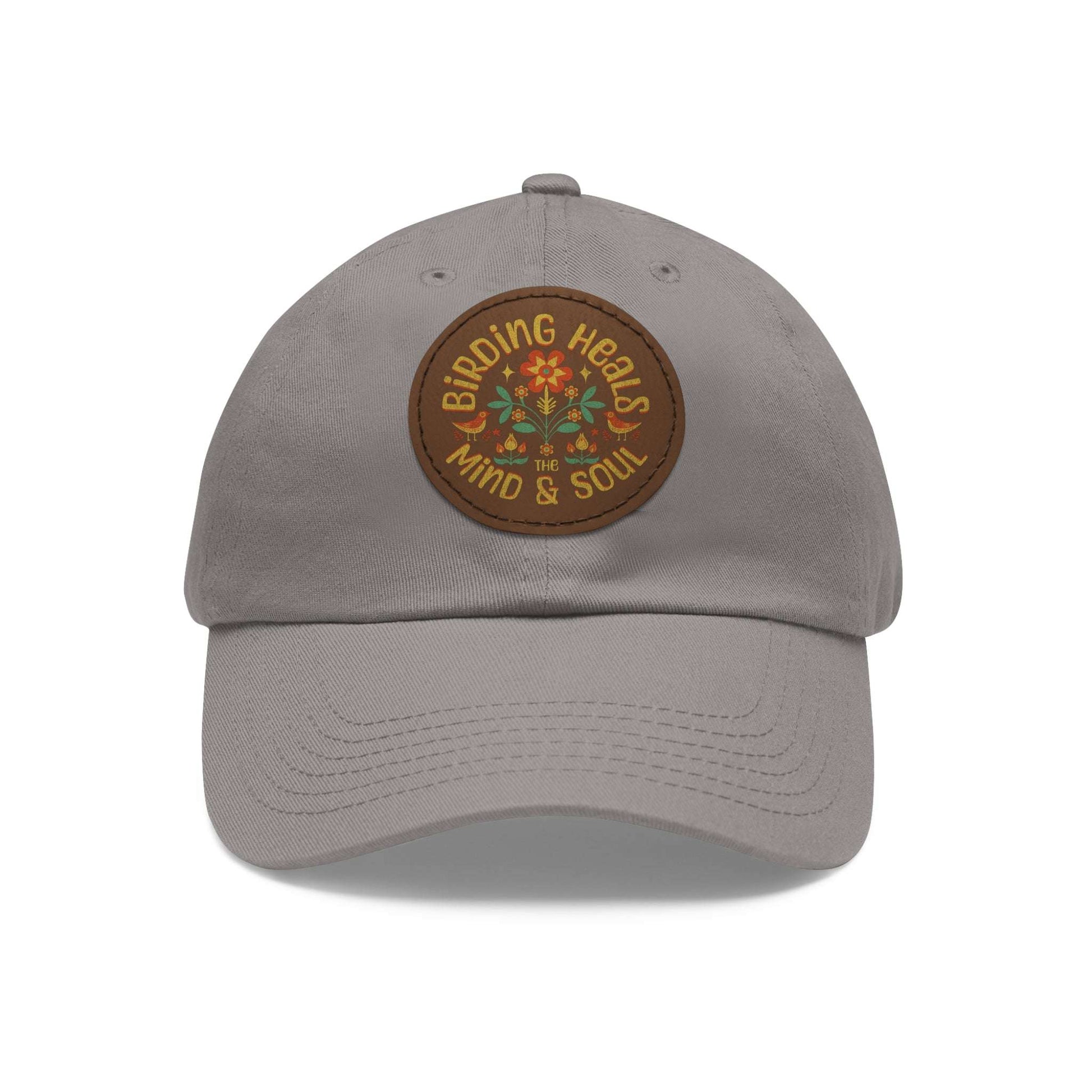 The Nerdy Birder - "Birding Heals the Mind and Soul" Dad Hat, Leather Patch Cap, Perfect Gift for Dads, Nature Lovers, Casual Style Cap, Summer Accessories