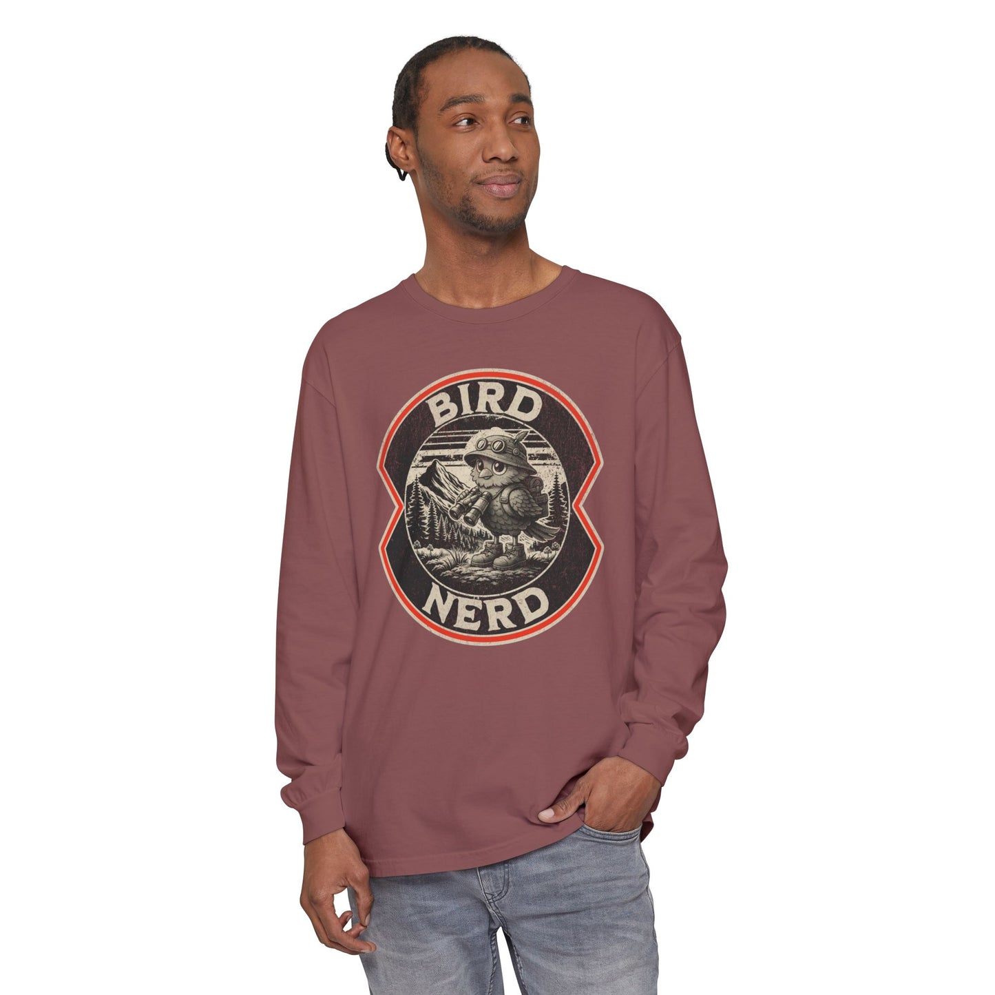 Bird Nerd Retro Long Sleeve Tee