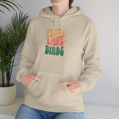Peace Love Birds Hoodie - Cozy Unisex Sweatshirt for Nature Lover