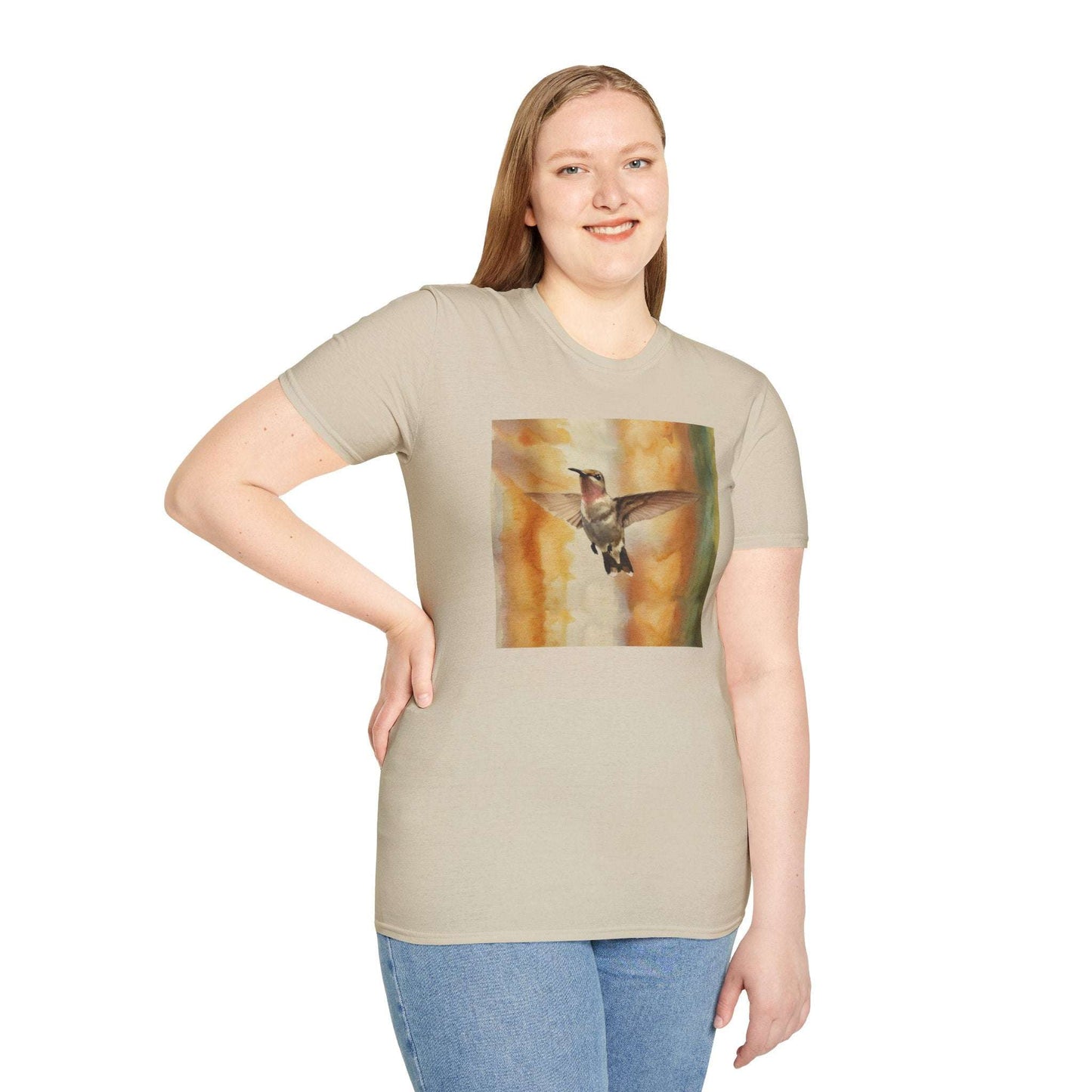 Hummingbird Watercolor T-Shirt, Nature Lover Gift, Birdwatching Shirt