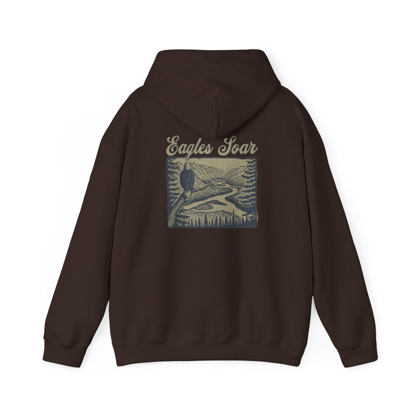The Nerdy Birder - Eagle Soars Back Design Unisex Hoodie - Cozy Sweatshirt for Nature Lovers