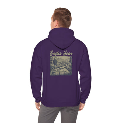 The Nerdy Birder - Eagle Soars Back Design Unisex Hoodie - Cozy Sweatshirt for Nature Lovers