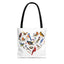 Bird Lovers Tote Bag - Colorful Heart Design for Nature Enthusiasts