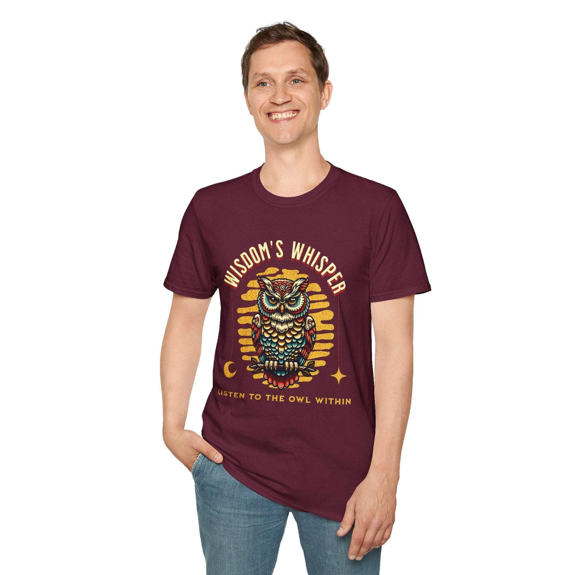 Wisdom's Whisper Unisex Softstyle T-Shirt - Nature Lover's Gift
