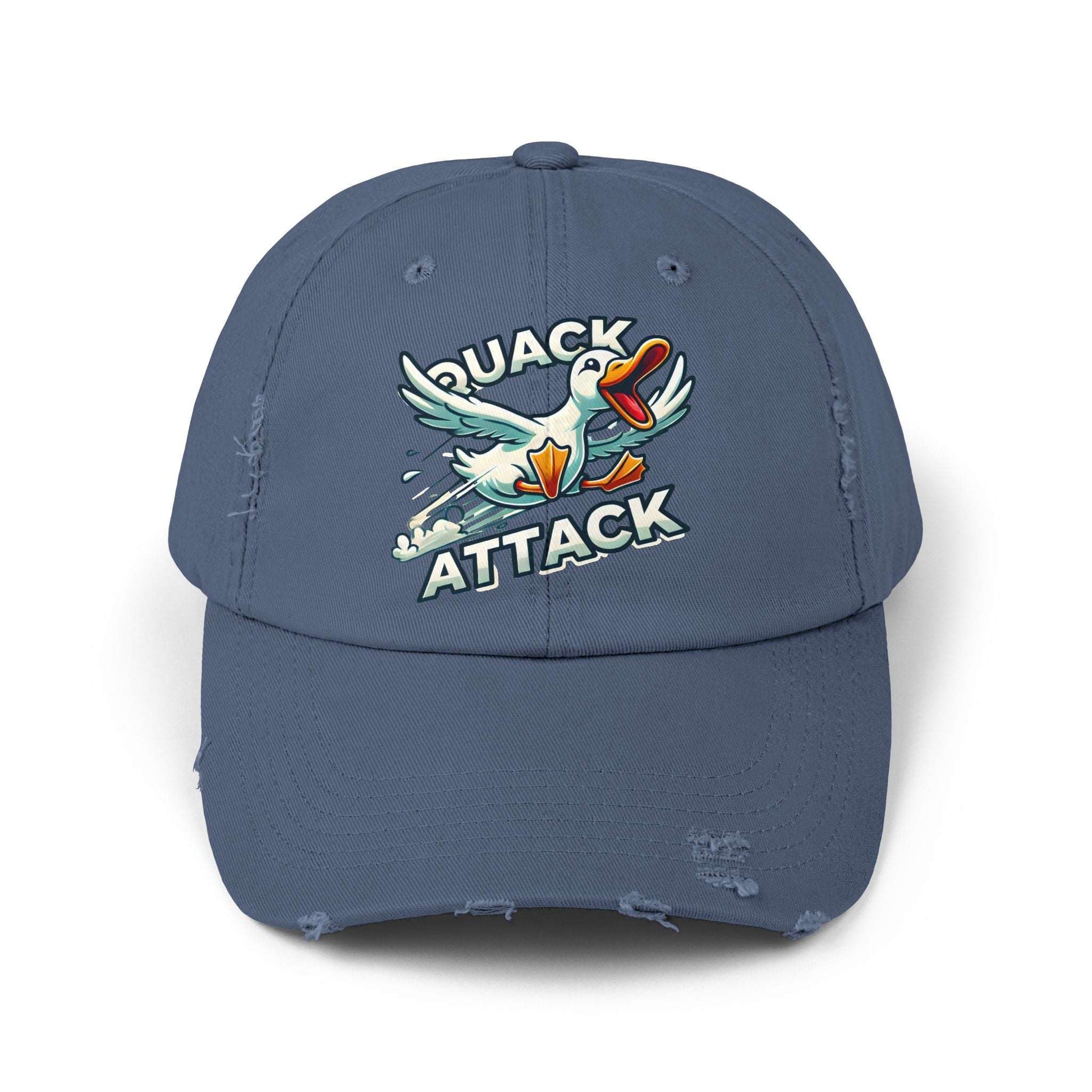 The Nerdy Birder Quack Attack Vintage Style Hat - Unisex Distressed Cap
