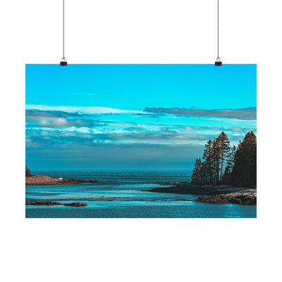 Serene Coastal Matte Horizontal Poster - Ocean Landscape Decor