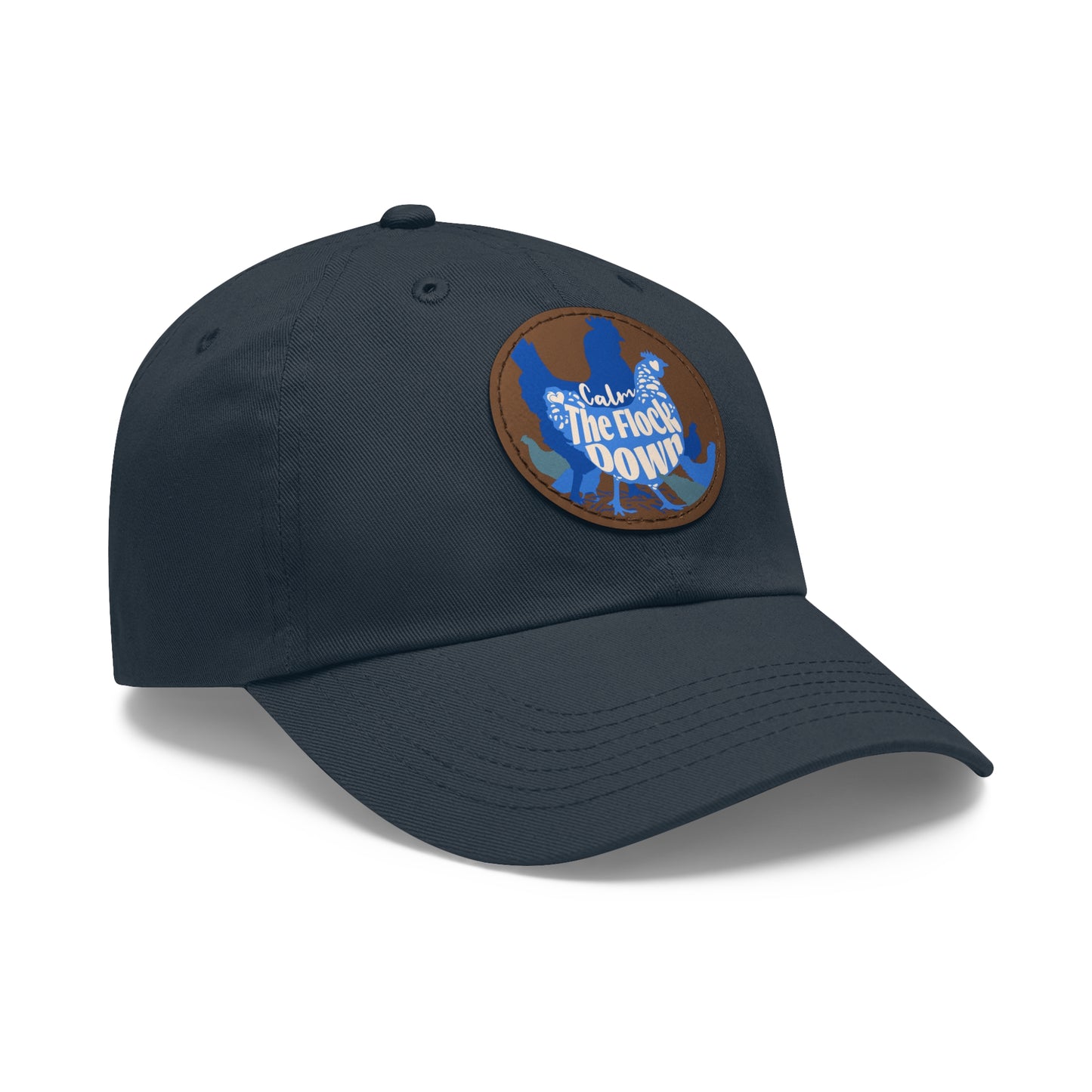 The Nerdy Birder - "Calm The Flock Down" Dad Hat, Leather Patch Cap, Perfect Gift for Dads, Nature Lovers, Casual Style Cap, Summer Accessories
