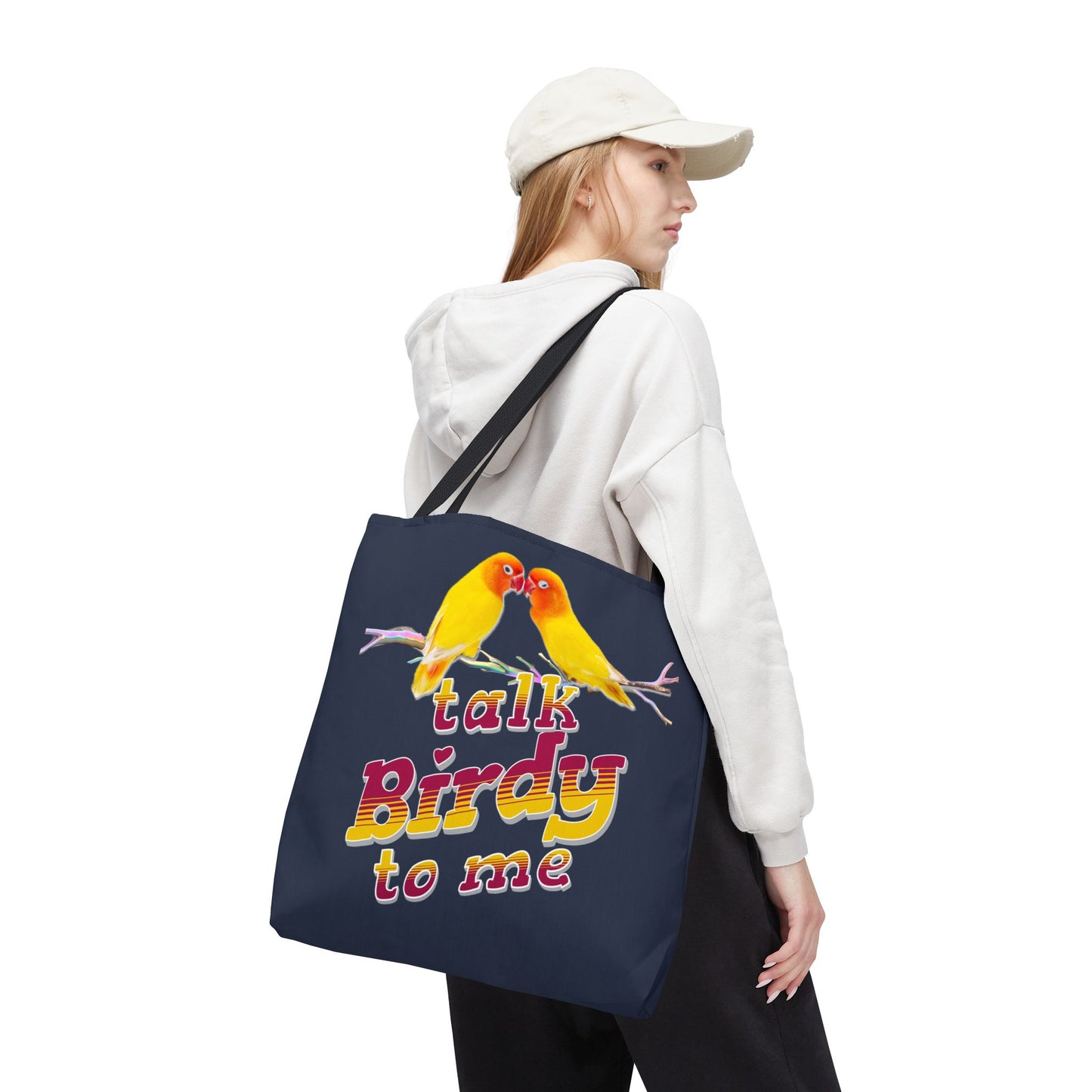 The Nerdy Birder Cute "Talk Birdy To Me" Tote Bag