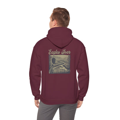 The Nerdy Birder - Eagle Soars Back Design Unisex Hoodie - Cozy Sweatshirt for Nature Lovers
