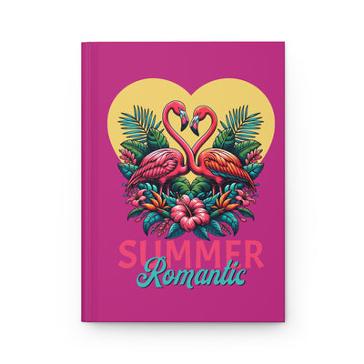 Summer Romantic Flamingos Hardcover Journal - Love Theme, Tropical Design