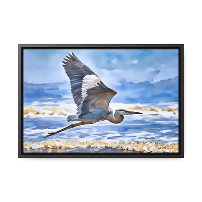 Elegant Heron Artwork Canvas Wrap - Coastal Wall Decor for Beach Lovers