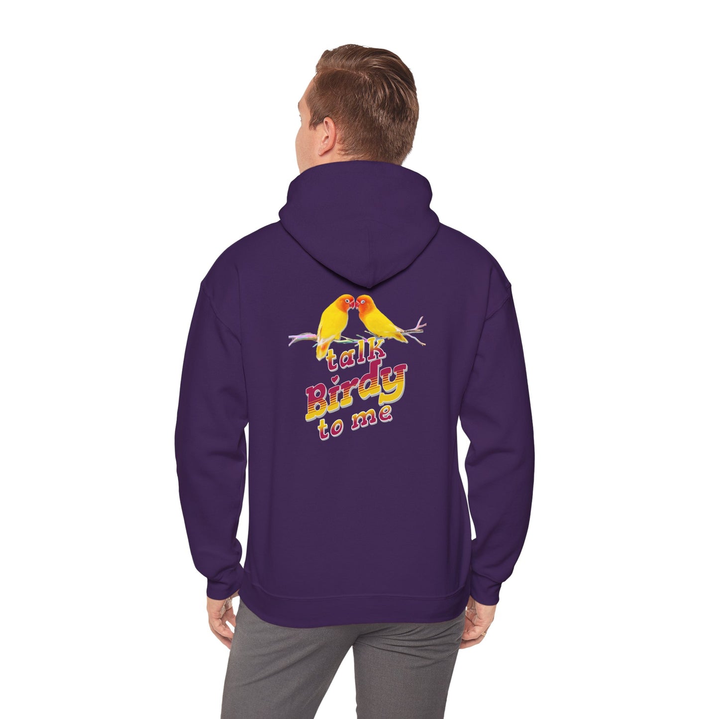 The Nerdy Birder - "Talk Birdy to Me" Back Design Unisex Hoodie - Cozy Sweatshirt for Nature Lovers
