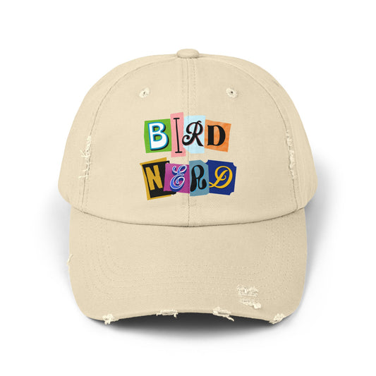 Bird Nerd Playful Unisex Distressed Cap - Perfect for Bird Lovers & Nerds