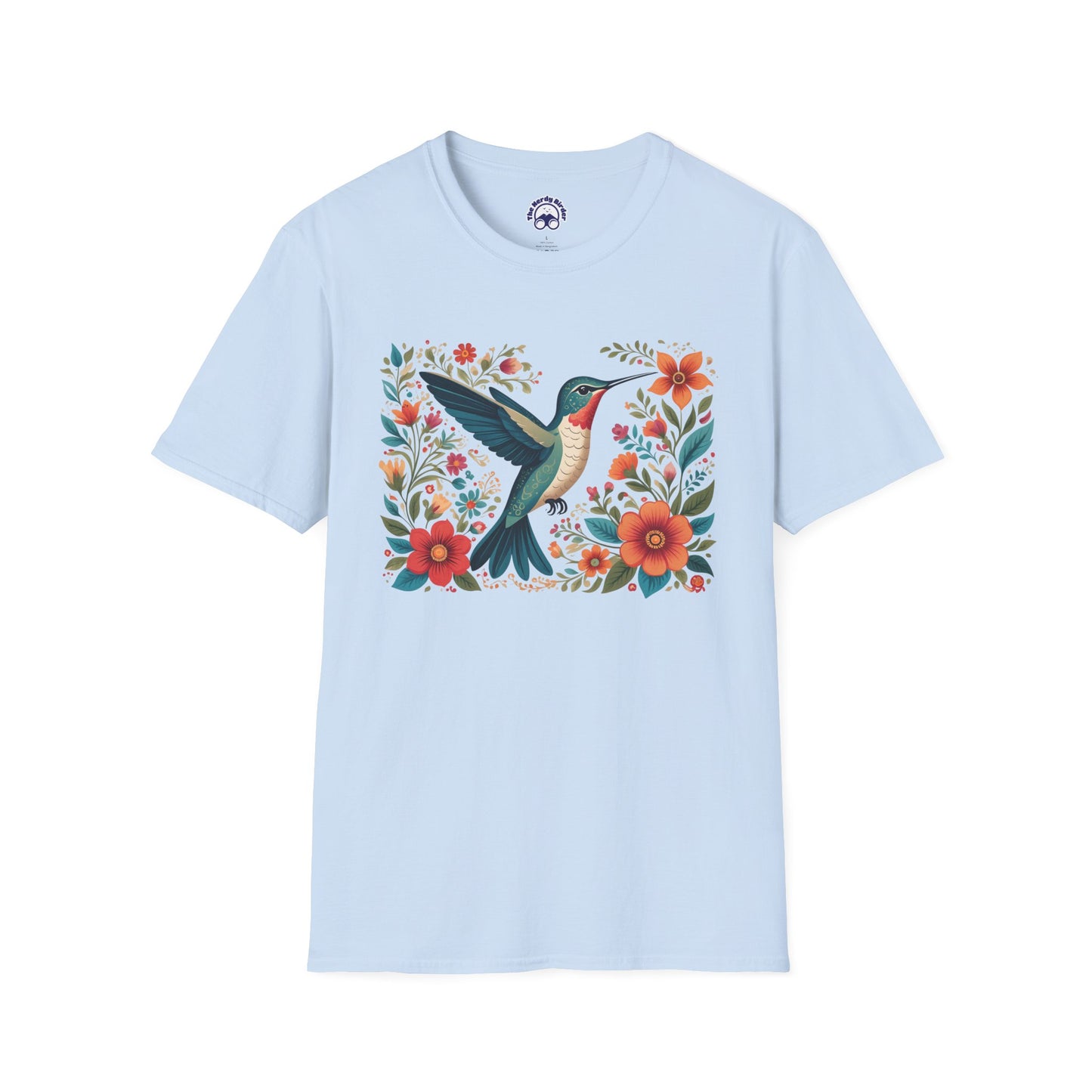 Hummingbird in Bloom Unisex Softstyle T-Shirt