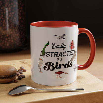 Easily Distracted by Birds Coffee Mug - Fun Accent Mug for Bird Lovers