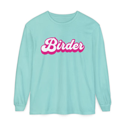 Pink Birder Unisex Garment-dyed Long Sleeve T-Shirt