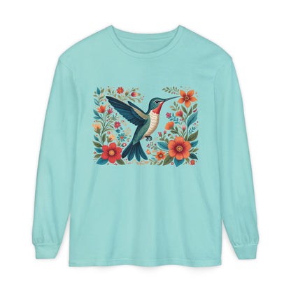 Hummingbird In Bloom Long Sleeve T-Shirt