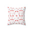 Holiday Flamingo with Candy Canes -  Polyester Square Pillow - A whimsical and festive touch to your home decor