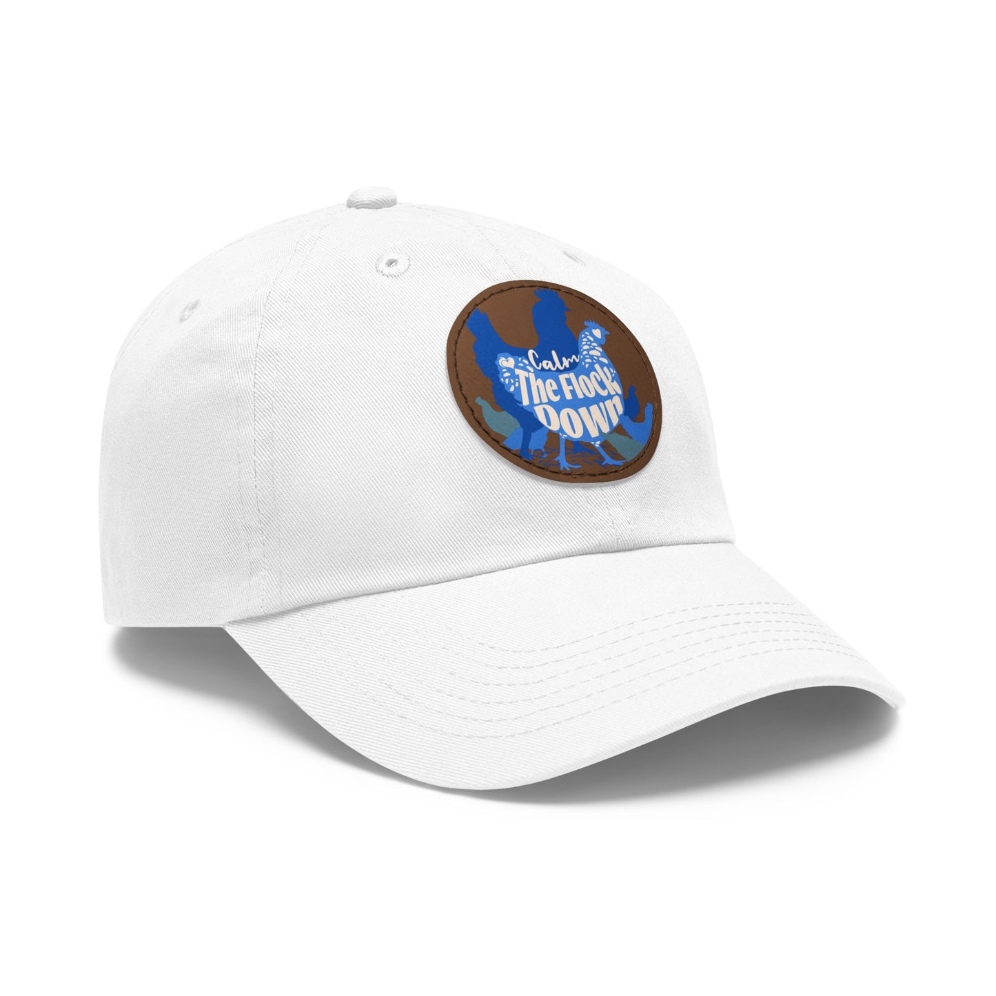 The Nerdy Birder - "Calm The Flock Down" Dad Hat, Leather Patch Cap, Perfect Gift for Dads, Nature Lovers, Casual Style Cap, Summer Accessories