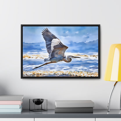 Elegant Heron Artwork Canvas Wrap - Coastal Wall Decor for Beach Lovers