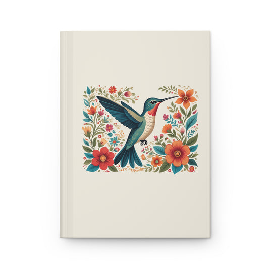 Hummingbird In Bloom Hardcover Journal - Perfect for Nature Lovers & Birdwatchers
