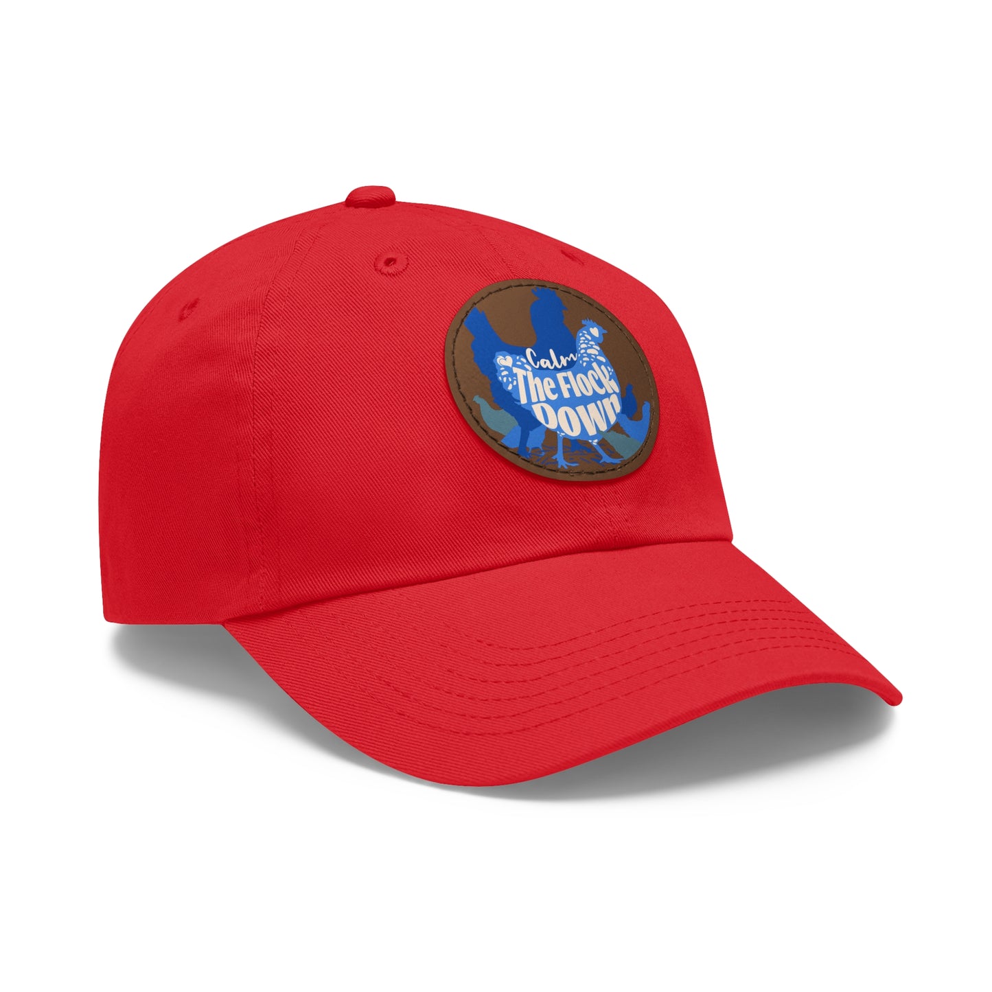 The Nerdy Birder - "Calm The Flock Down" Dad Hat, Leather Patch Cap, Perfect Gift for Dads, Nature Lovers, Casual Style Cap, Summer Accessories