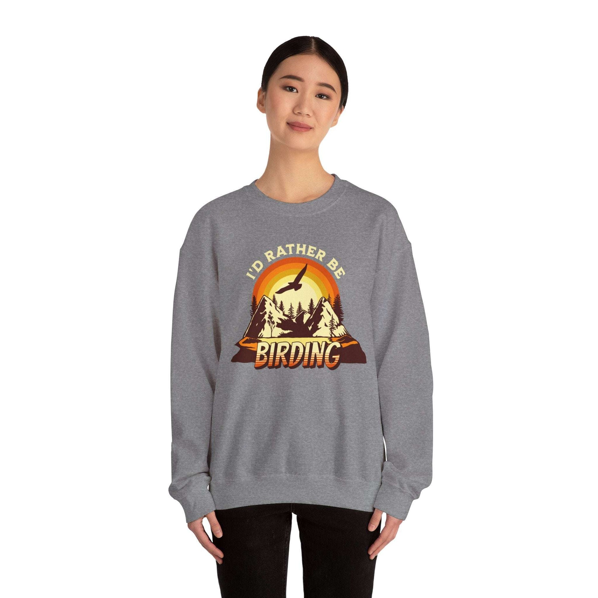 I'd Rather Be Birding Unisex Heavy Blend Crewneck Sweatshirt