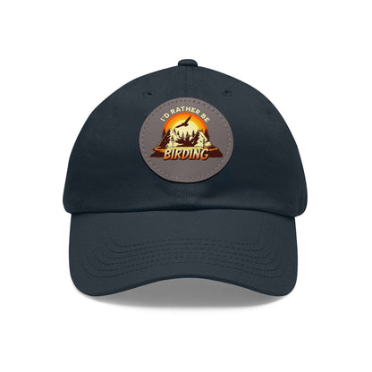 The Nerdy Birder - "I'd Rather be Birding" Dad Hat, Leather Patch Cap, Perfect Gift for Dads, Nature Lovers, Casual Style Cap, Summer Accessories