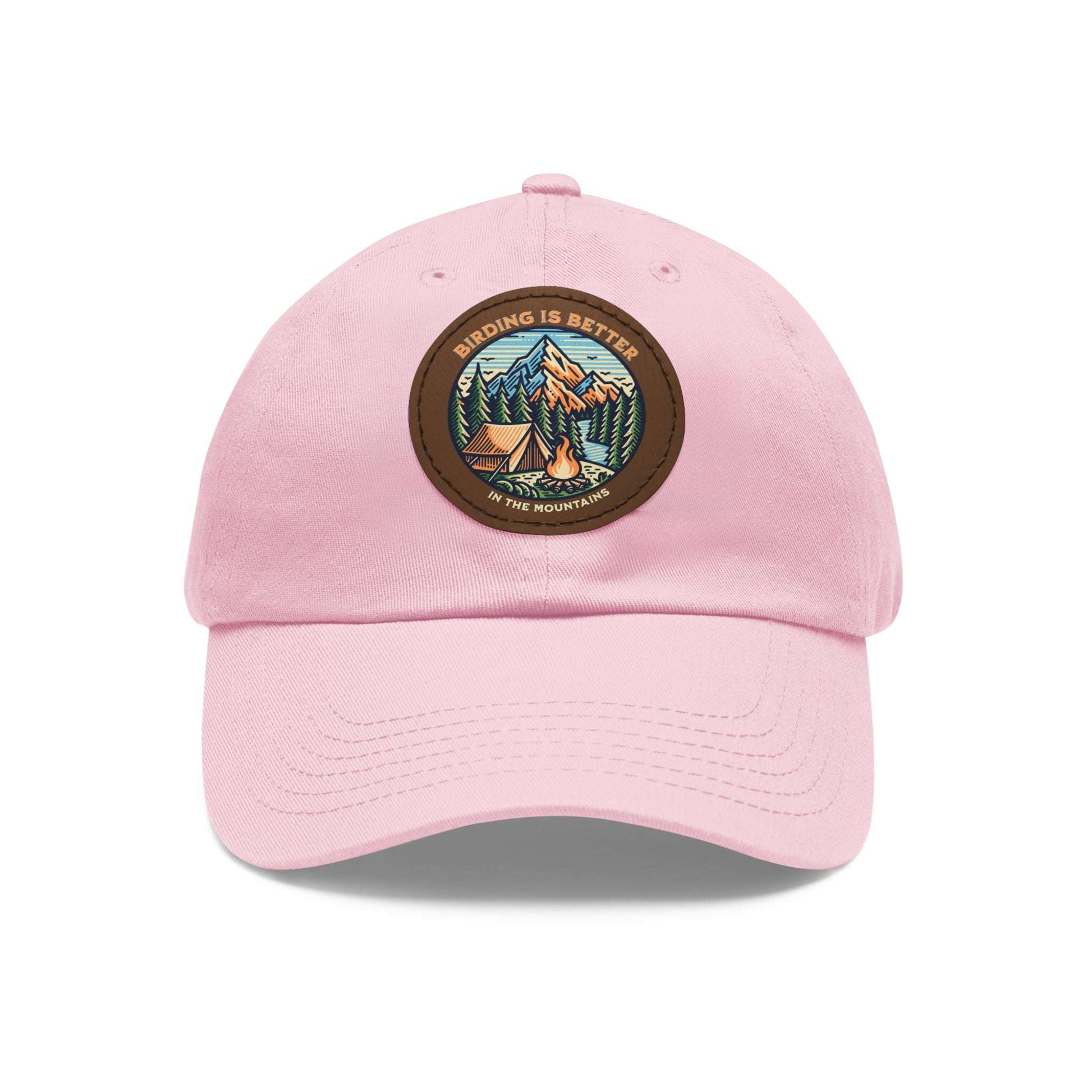 The Nerdy Birder - "Birding is Better in the Mountains" Dad Hat, Leather Patch Cap, Perfect Gift for Dads, Nature Lovers, Casual Style Cap, Summer Accessories
