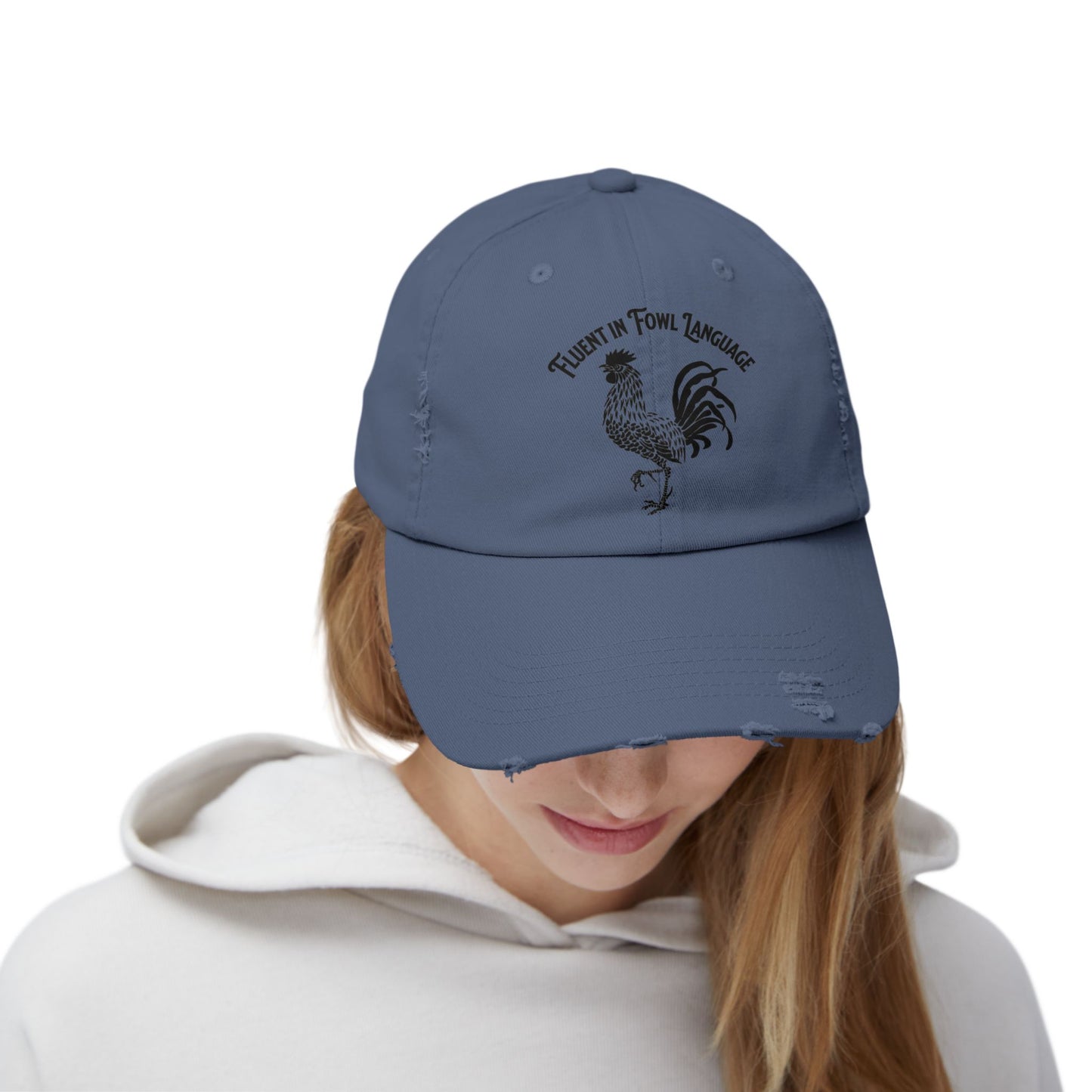 The Nerdy Birder Fluent In Fowl Language Vintage Style Hat - Unisex Distressed Cap