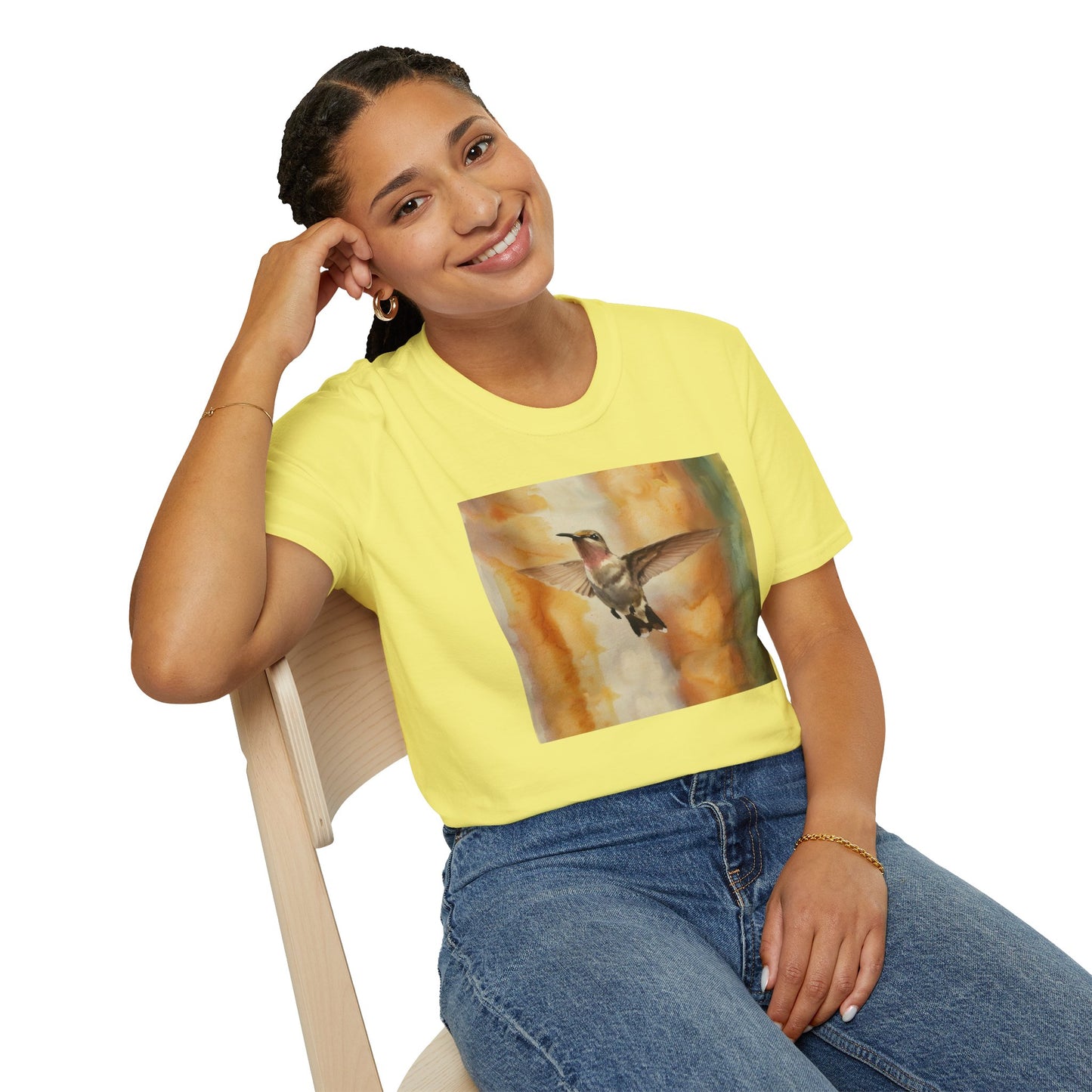 Hummingbird Watercolor T-Shirt, Nature Lover Gift, Birdwatching Shirt