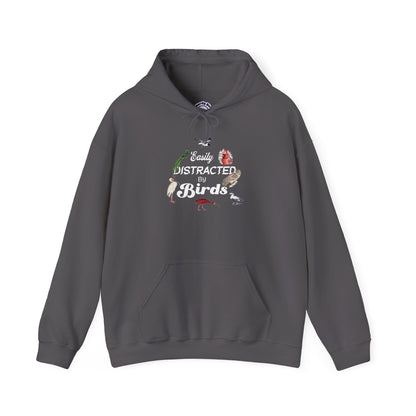 The Nerdy Birder - Easily Distracted by Birds Unisex Hoodie - Cozy Sweatshirt for Nature Lovers