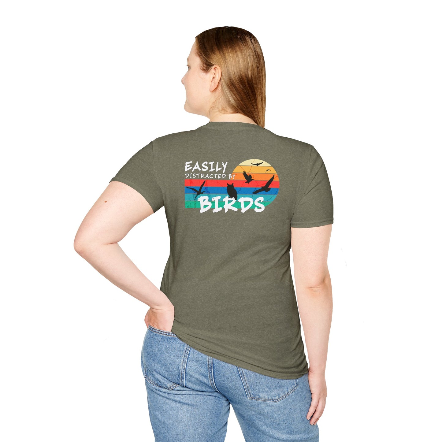 Easily Distracted by Birds – Sunset Back Graphic T-Shirt