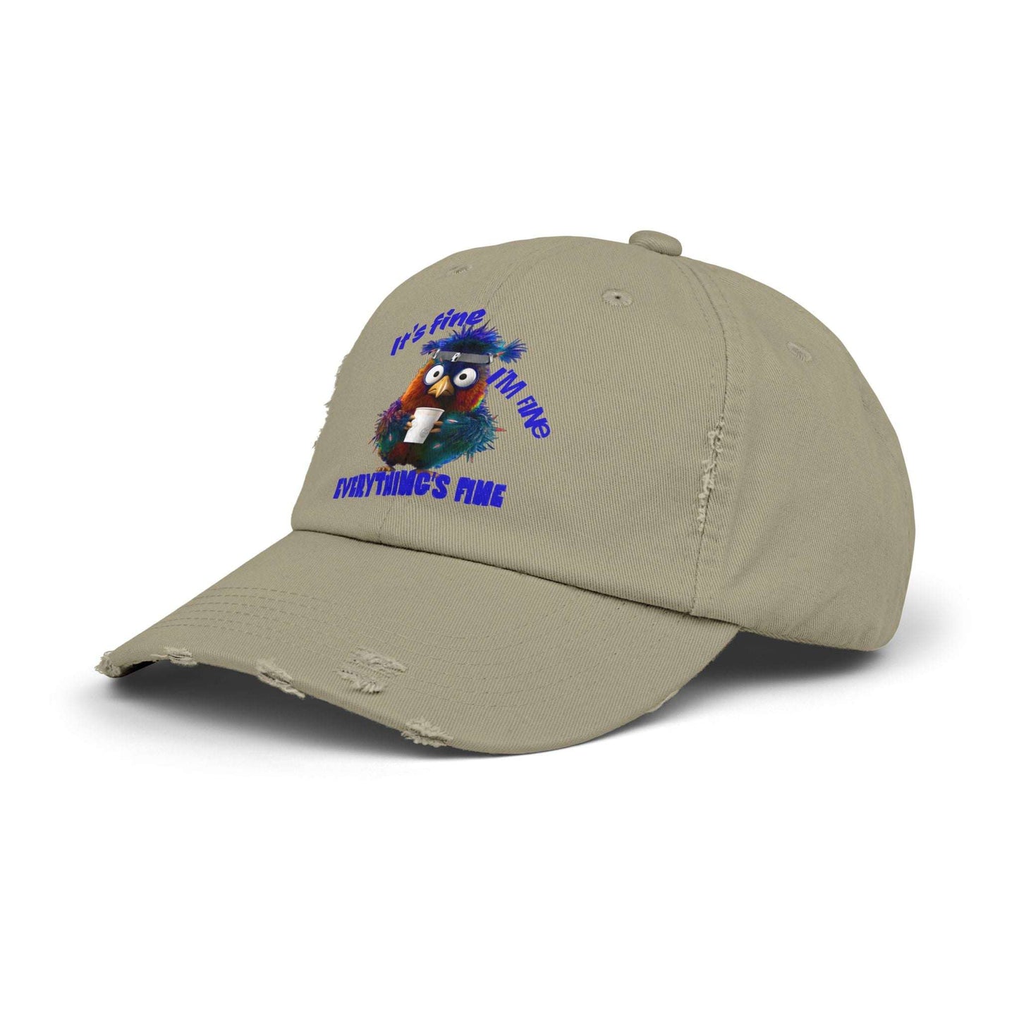 The Nerdy Birder It's Fine Everything's Fine e Vintage Style Hat - Unisex Distressed Cap