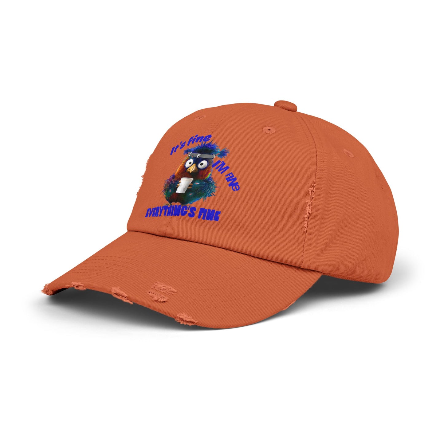 The Nerdy Birder It's Fine Everything's Fine e Vintage Style Hat - Unisex Distressed Cap