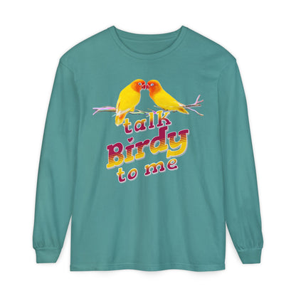 Talk Birdy To Me Colorful Bird Lovers Long Sleeve T-Shirt
