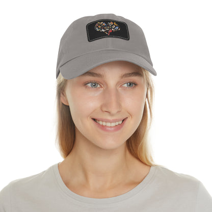 Bird Heart Hat with Leather Patch, Casual Cap for Bird Lovers