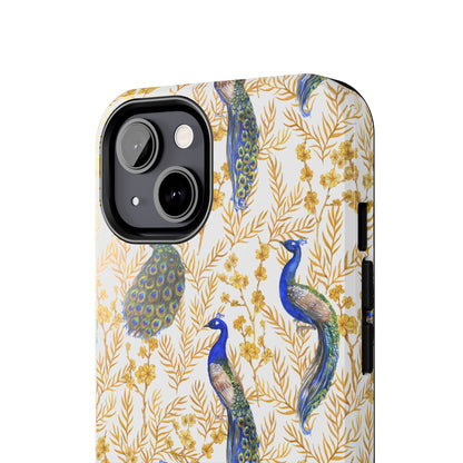 Elegant Peacock Tough Phone Case - Stylish Protection for Nature Lovers