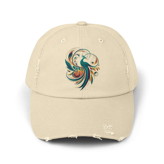 The Nerdy Birder Peacock Vintage Style Hat - Unisex Distressed Cap