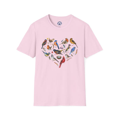 Bird Heart Unisex Softstyle T-Shirt - Heart Design