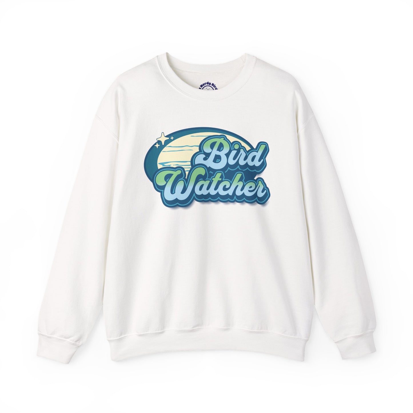 Bird Watcher Teal Graphic Unisex Crewneck Sweatshirt